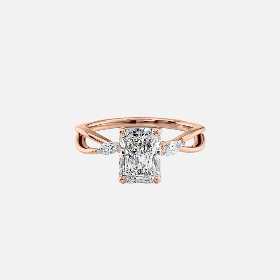  The Kelsey Radiant Lab Diamond Ring 18k Rose Gold 001