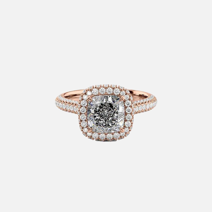  The Kylie Cushion Lab Diamond Ring 14k Rose Gold 001