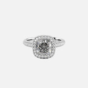  The Kylie Cushion Lab Diamond Ring 14k White Gold 001