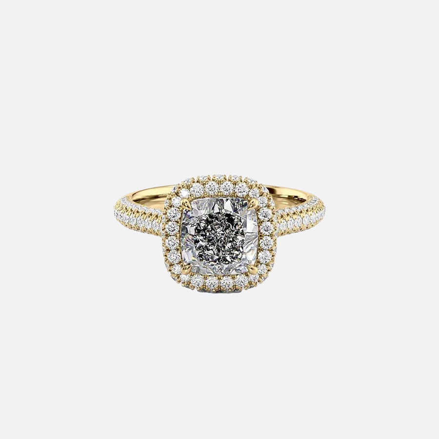 The Kylie Cushion Lab Diamond Ring 14k Yellow Gold 001