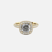 The Kylie Cushion Moissanite Ring 14k Yellow Gold 001