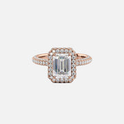  The Kylie Emerald Lab Diamond Ring 14k Rose Gold 001