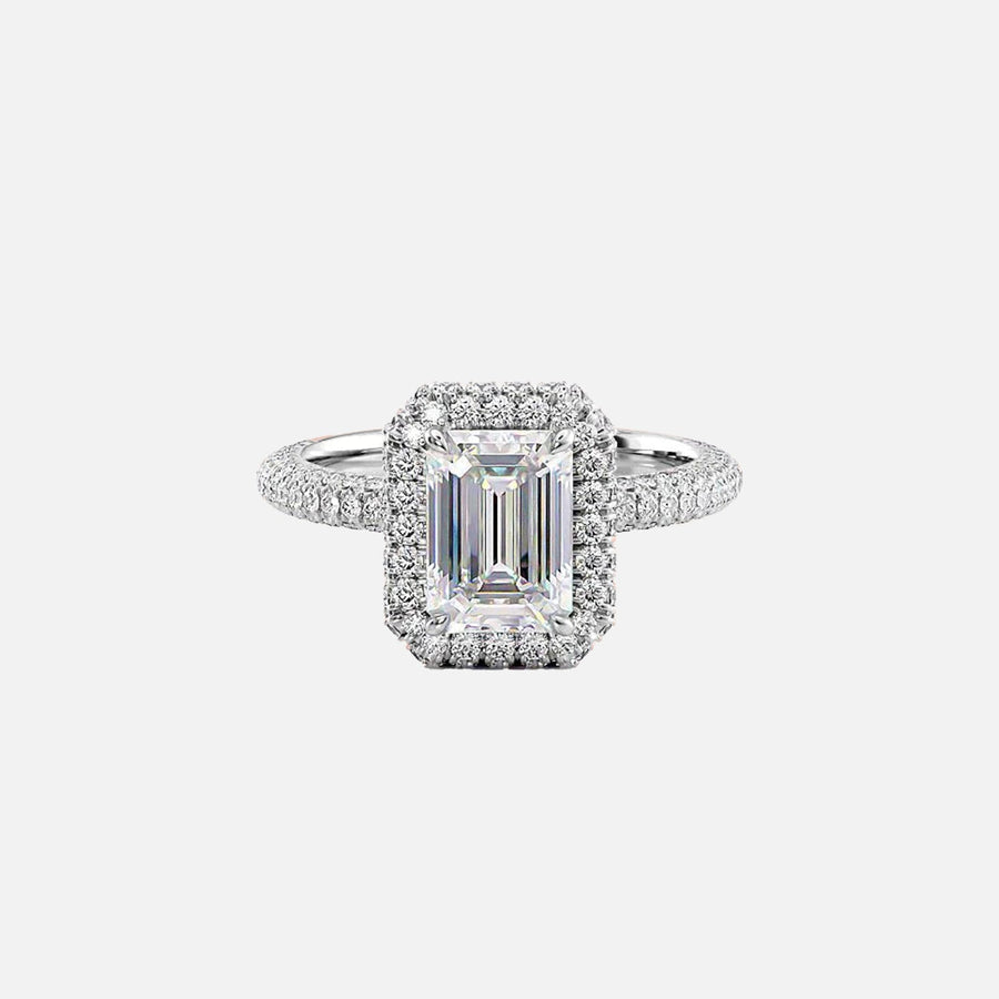  The Kylie Emerald Lab Diamond Ring 18k White Gold 001