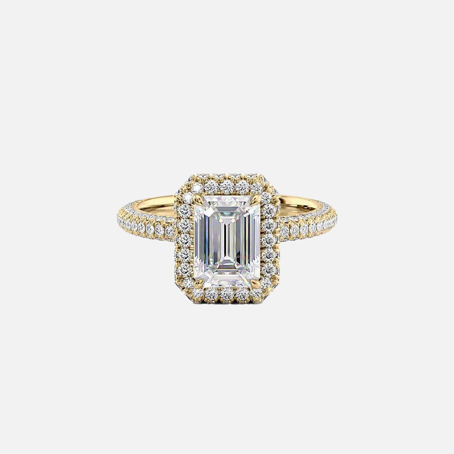  The Kylie Emerald Lab Diamond Ring 18k Yellow Gold 001