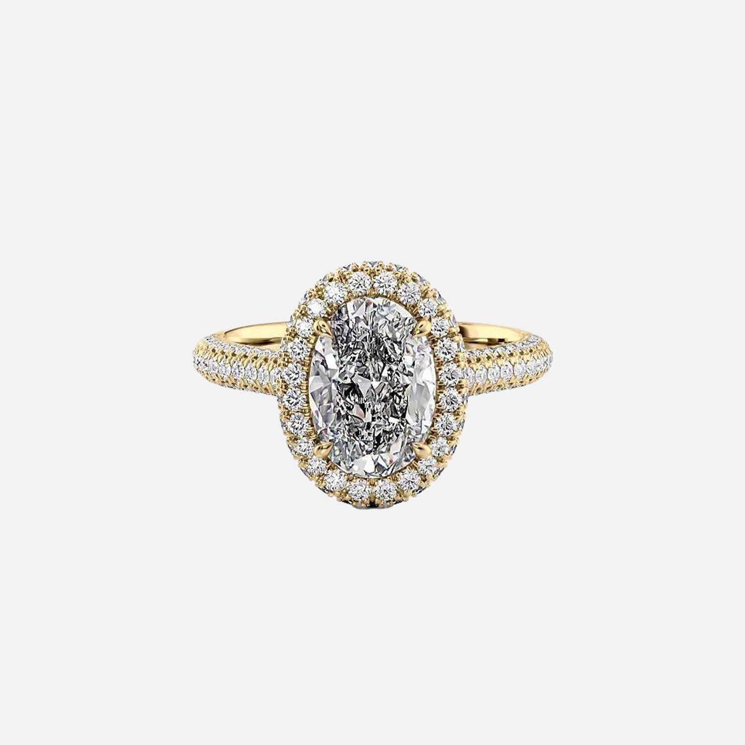 The Kylie Oval Lab Diamond Ring 14k Yellow Gold 001