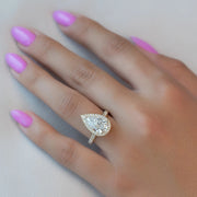  The Kylie Pear Lab Diamond Ring 14k Yellow Gold 003