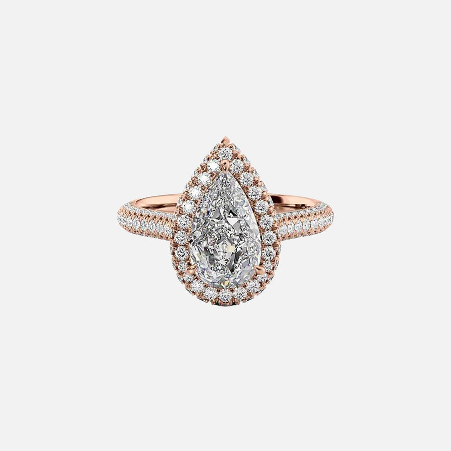  The Kylie Pear Lab Diamond Ring 18k Rose Gold 001