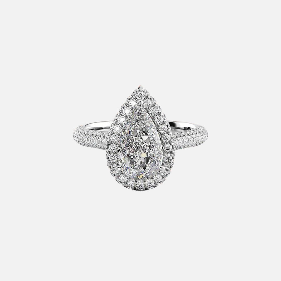  The Kylie Pear Lab Diamond Ring 18k White Gold 001