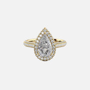  The Kylie Pear Lab Diamond Ring 18k Yellow Gold 001