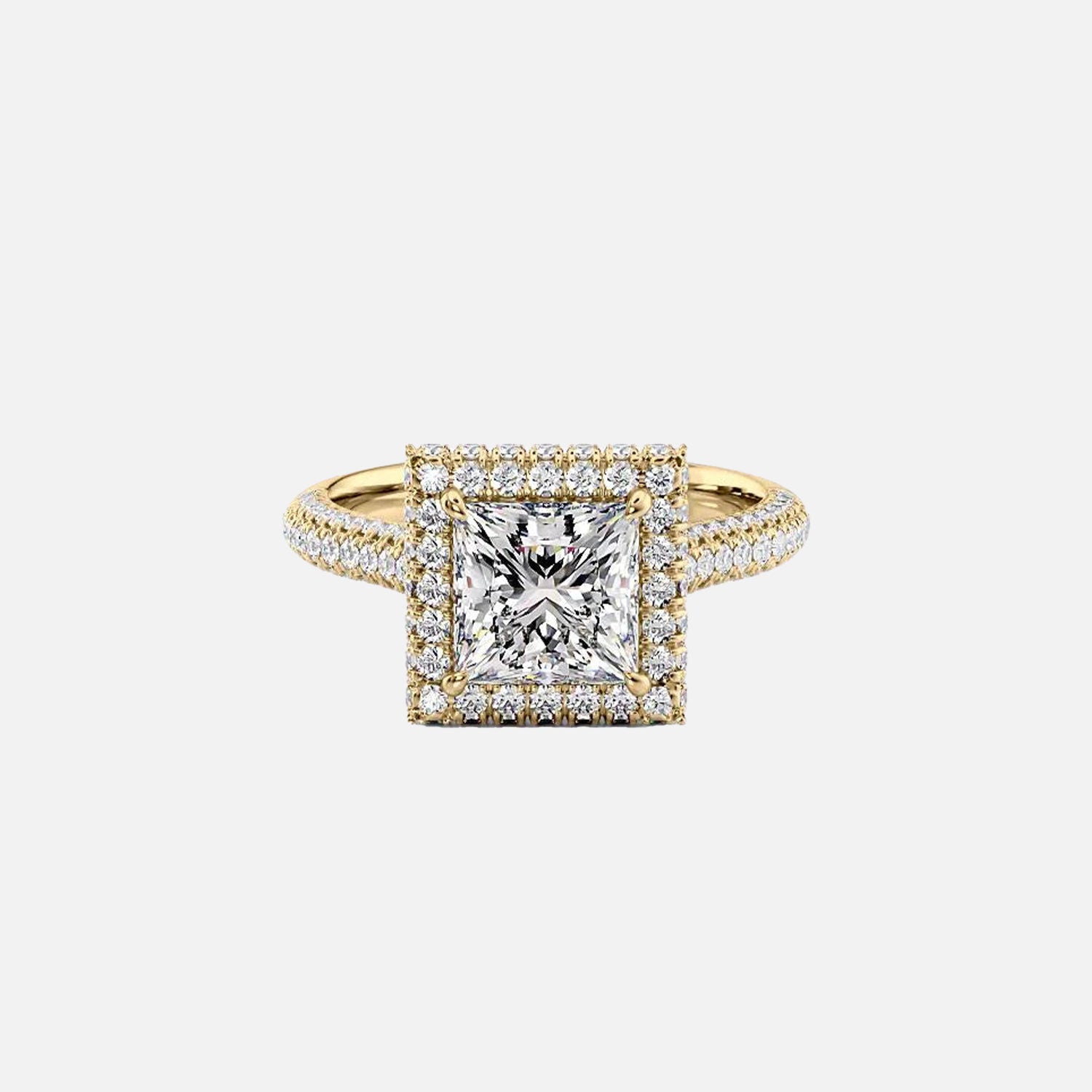 The Kylie Princess Moissanite Ring 14k Yellow Gold 001