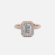  The Kylie Radiant Lab Diamond Ring 14k Rose Gold 001