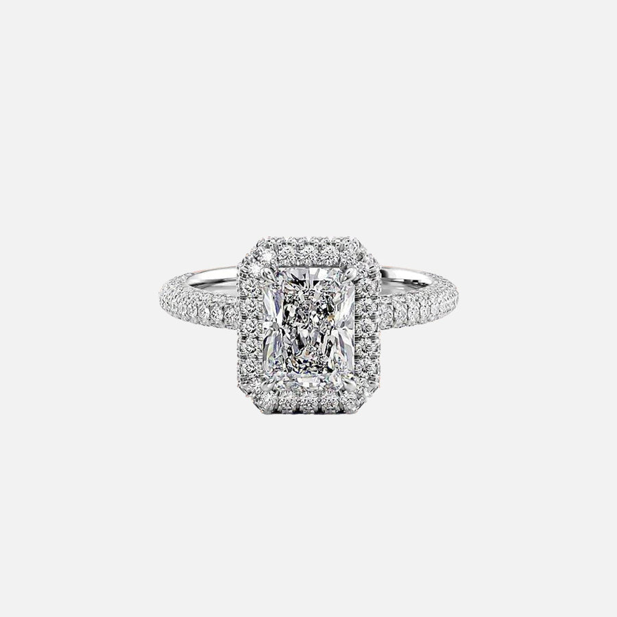  The Kylie Radiant Lab Diamond Ring 14k White Gold 001