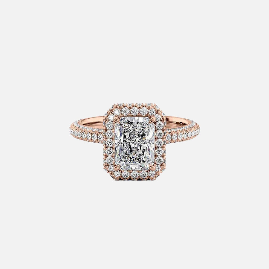  The Kylie Radiant Moissanite Ring 14k Rose Gold 001