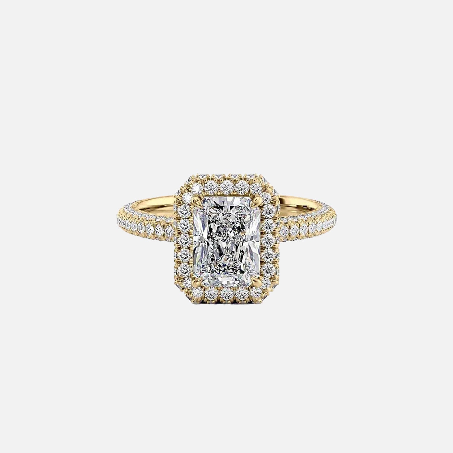 The Kylie Radiant Moissanite Ring 14k Yellow Gold 001