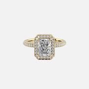 The Kylie Radiant Moissanite Ring 14k Yellow Gold 001