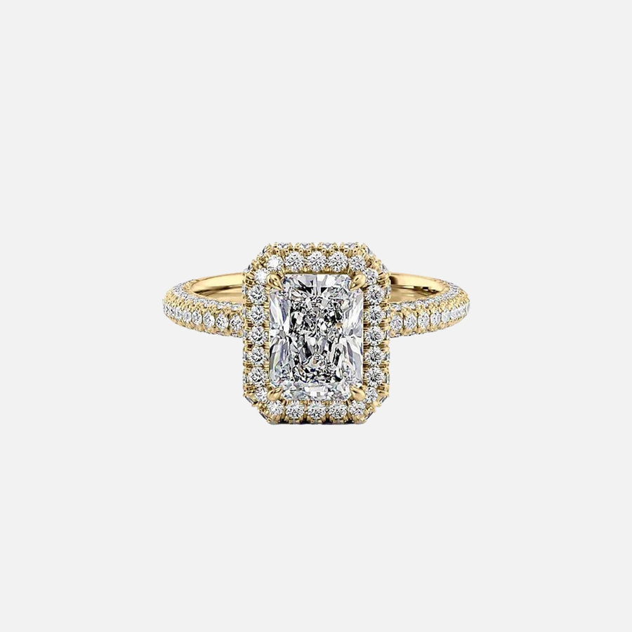 The Kylie Radiant Moissanite Ring 14k Yellow Gold 001