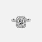  The Kylie Radiant Moissanite Ring 18k White Gold 001
