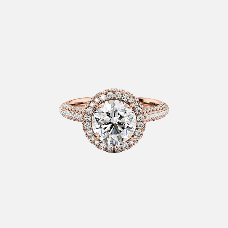  The Kylie Round Lab Diamond Ring 14k Rose Gold 001
