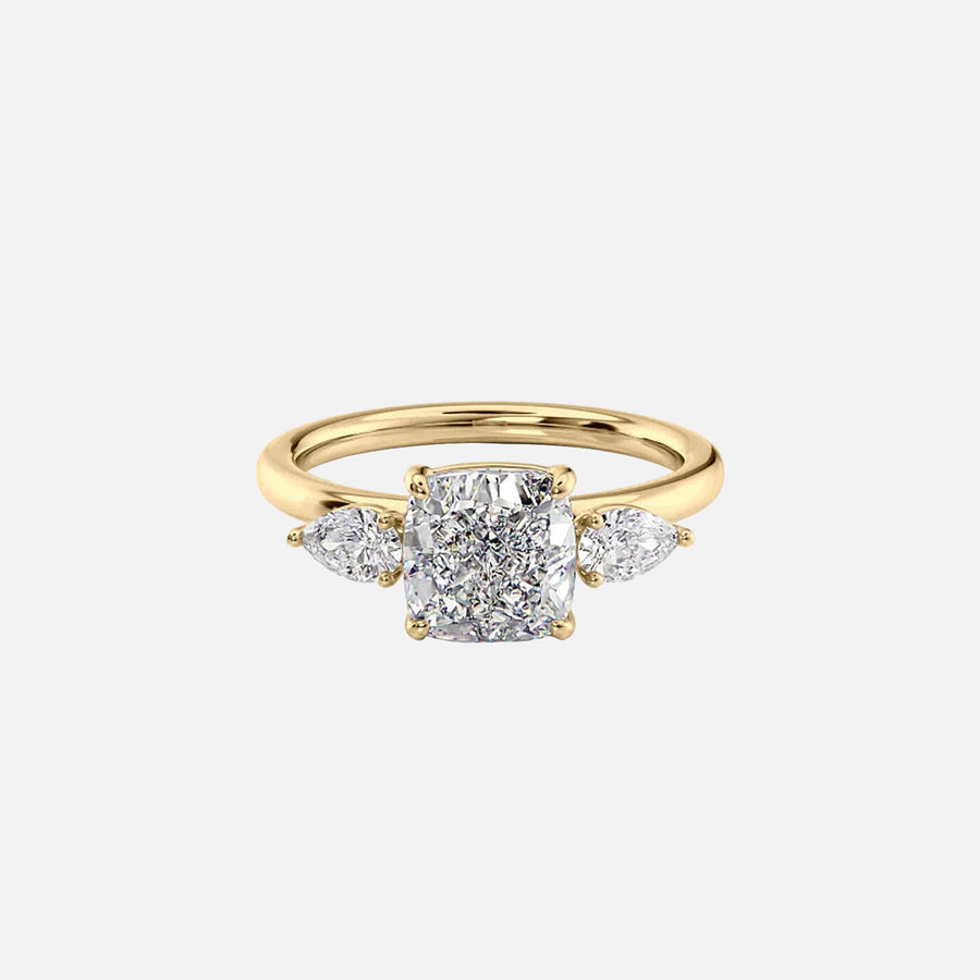  The Lauren Cushion Lab Diamond Ring 18k Yellow Gold 001