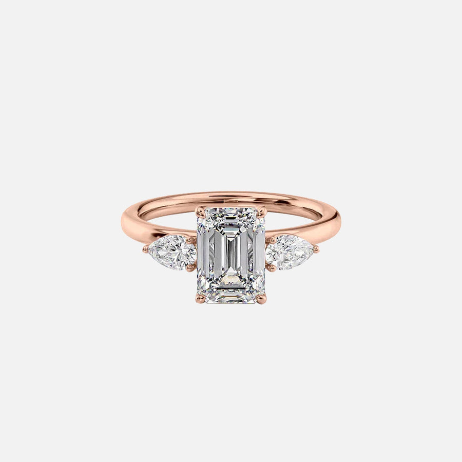  The Lauren Emerald Lab Diamond Ring 14k Rose Gold 001