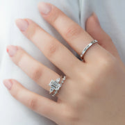  The Lauren Emerald Lab Diamond Ring 14k White Gold 003