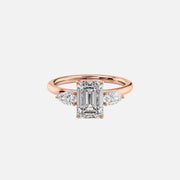  The Lauren Emerald Lab Diamond Ring 18k Rose Gold 001
