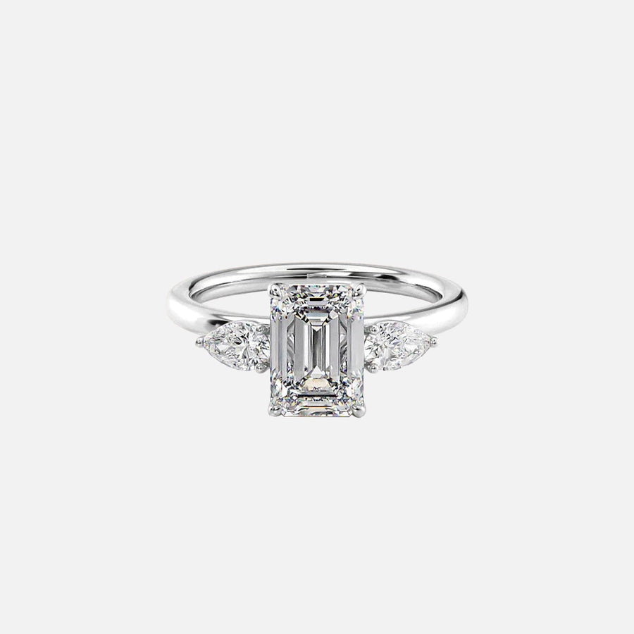  The Lauren Emerald Lab Diamond Ring 18k White Gold 001