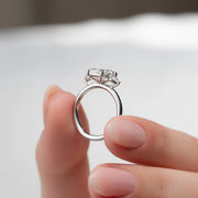  The Lauren Emerald Lab Diamond Ring 18k White Gold 005