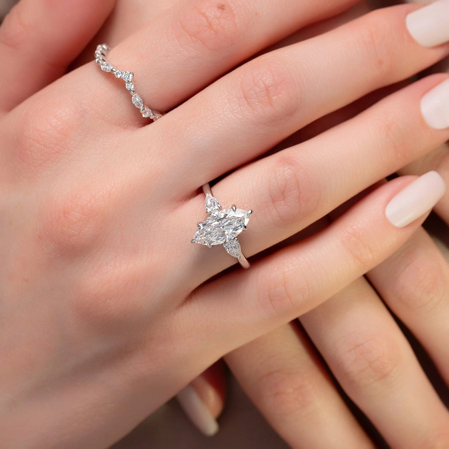  The Lauren Marquise Lab Diamond Ring 18k White Gold 003