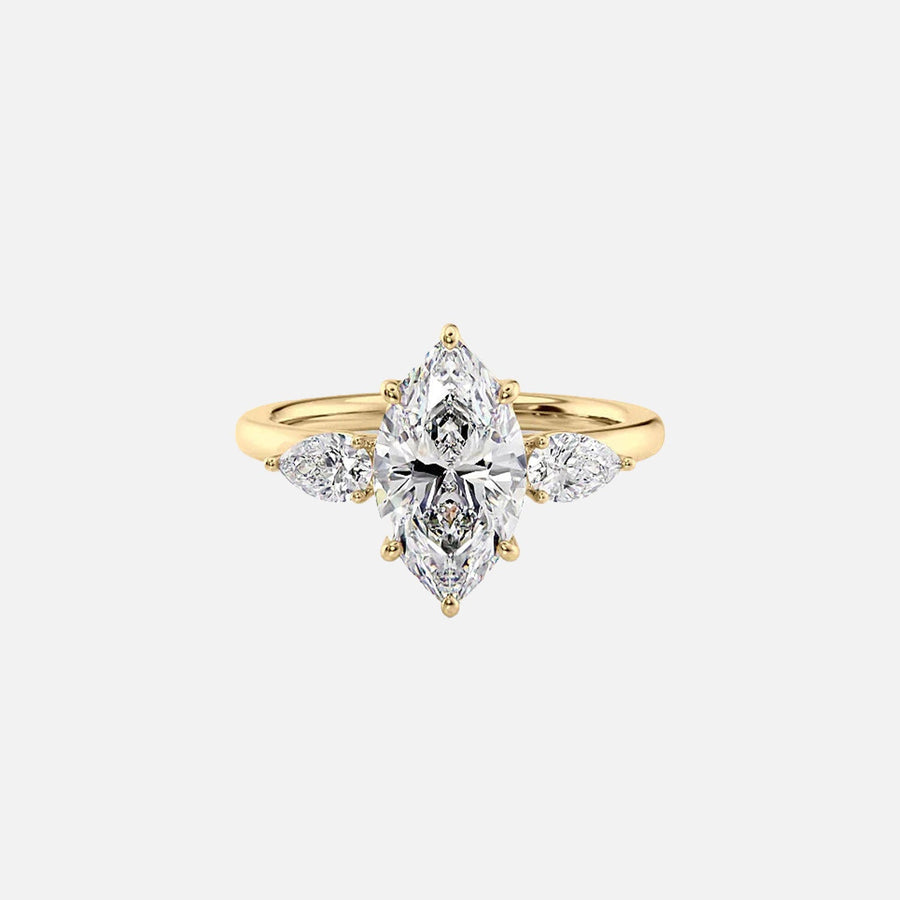  The Lauren Marquise Lab Diamond Ring 18k Yellow Gold 001