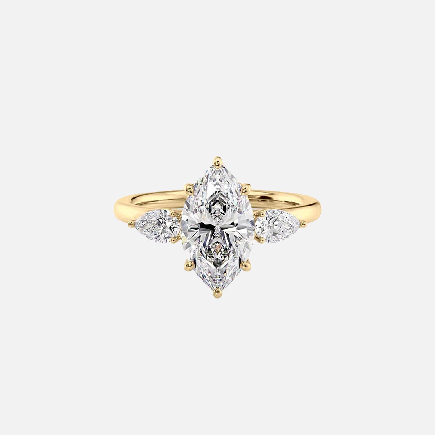 The Lauren Marquise Moissanite Ring 14k Yellow Gold 001