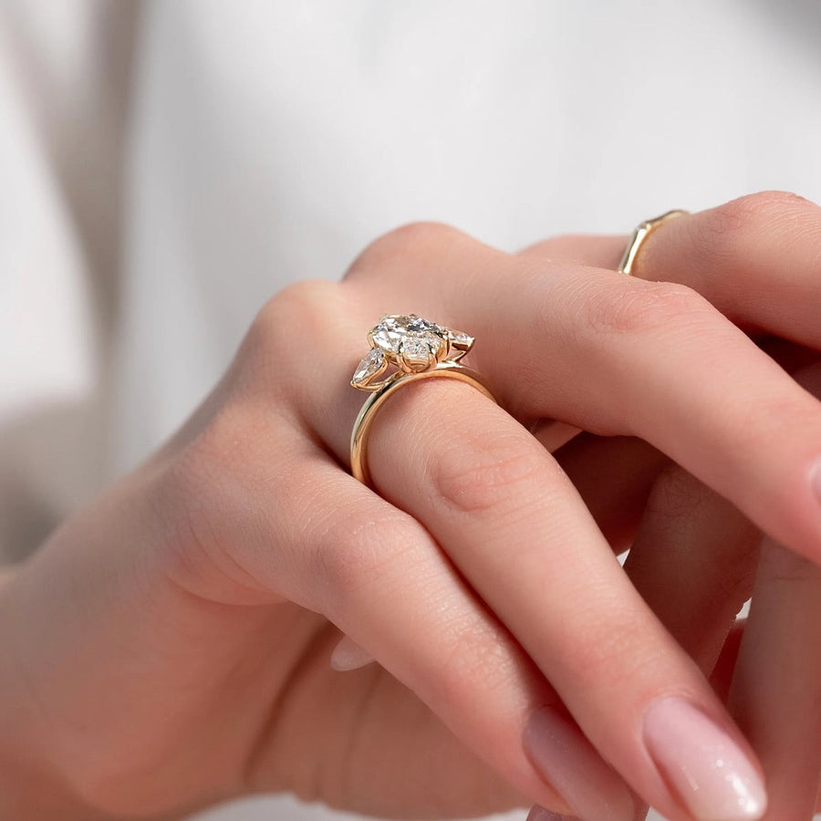 The Lauren Marquise Moissanite Ring 14k Yellow Gold 003