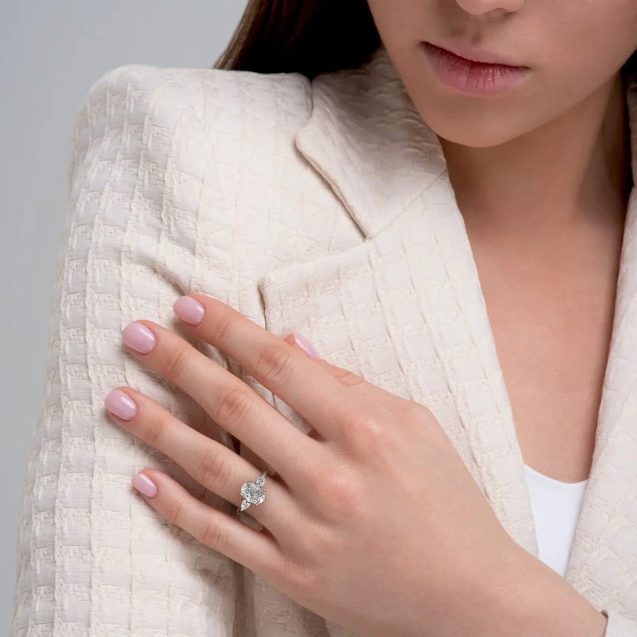  The Lauren Oval Lab Diamond Ring 14k White Gold 004