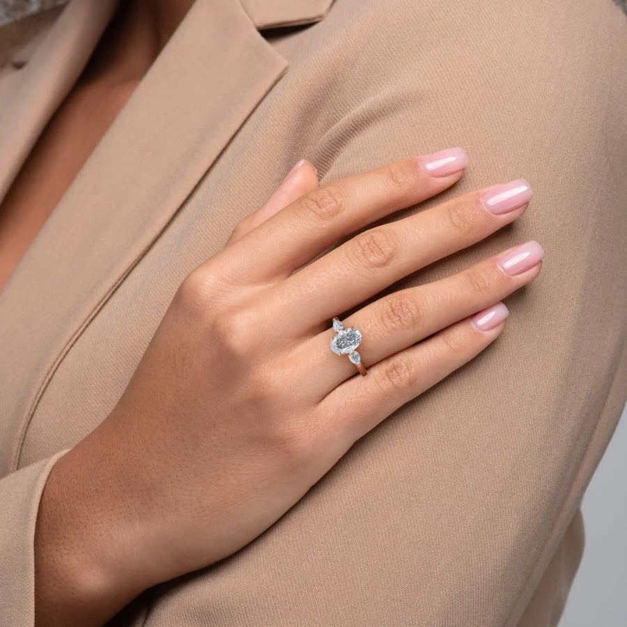  The Lauren Oval Lab Diamond Ring 18k Rose Gold 003