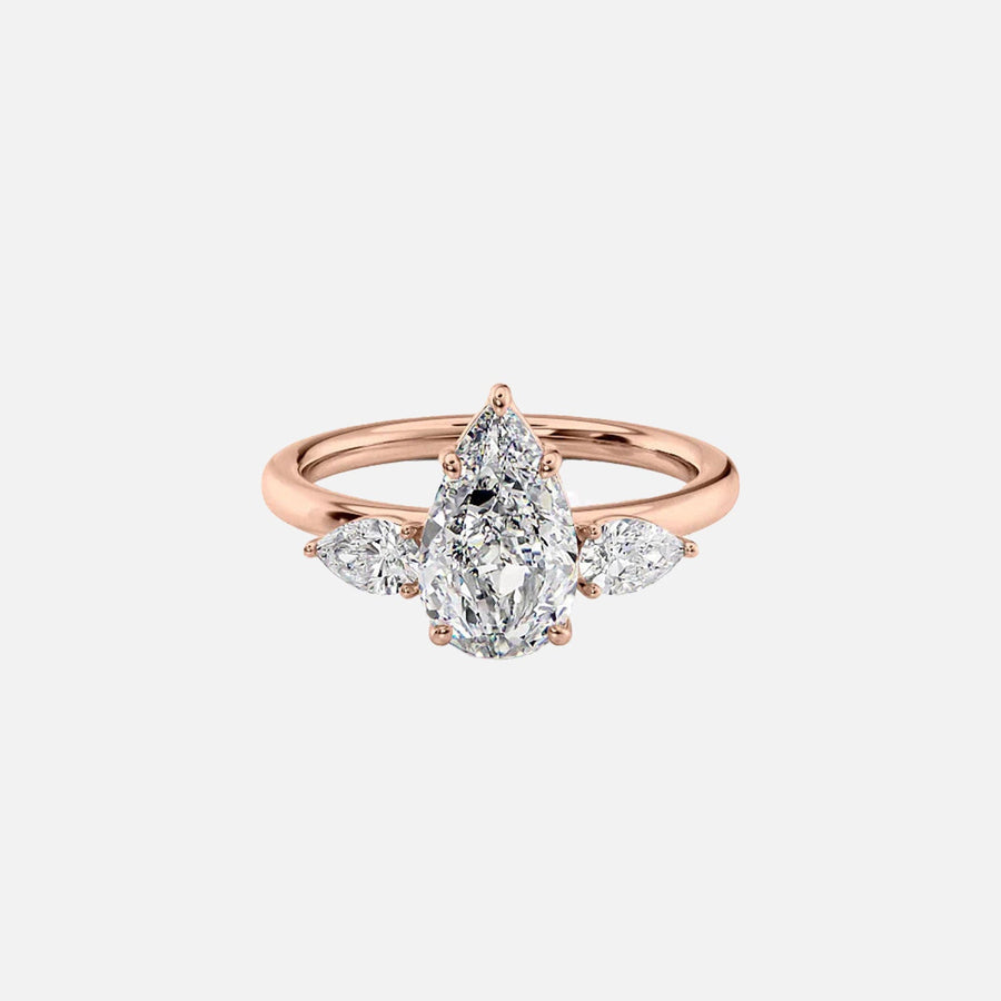  The Lauren Pear Lab Diamond Ring 18k Rose Gold 001