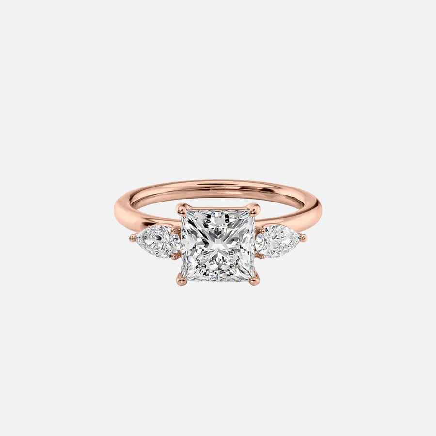  The Lauren Princess Moissanite Ring 14k Rose Gold 001