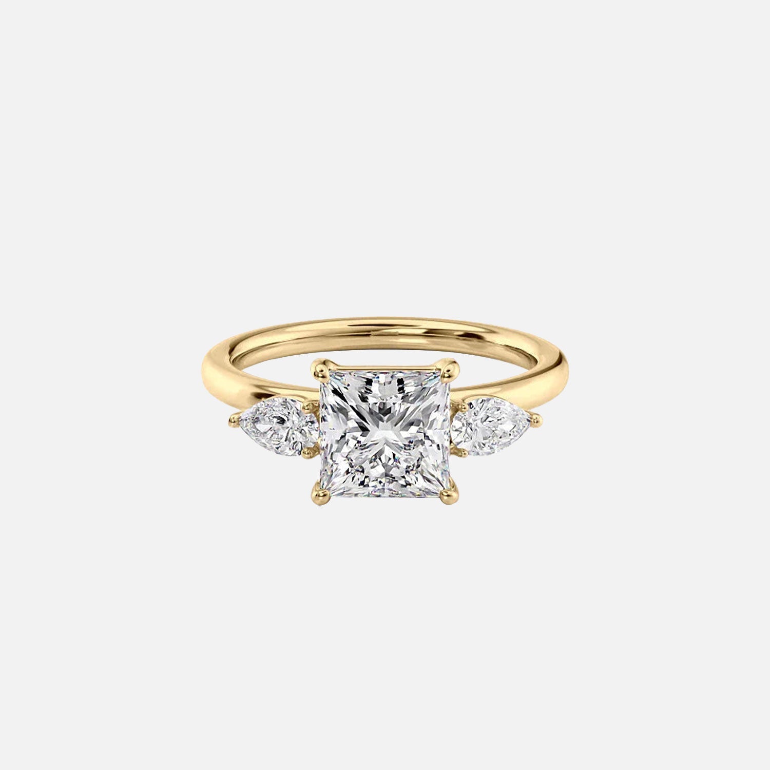 The Lauren Princess Moissanite Ring 14k Yellow Gold 001