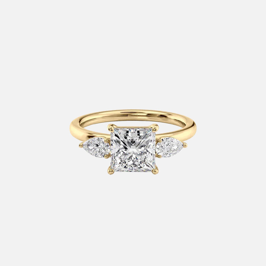  The Lauren Princess Moissanite Ring 18k Yellow Gold 001