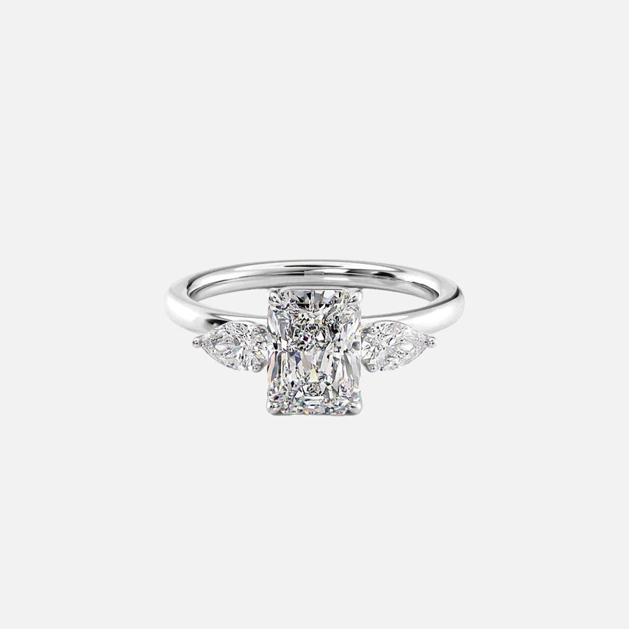  The Lauren Radiant Moissanite Ring 18k White Gold 001
