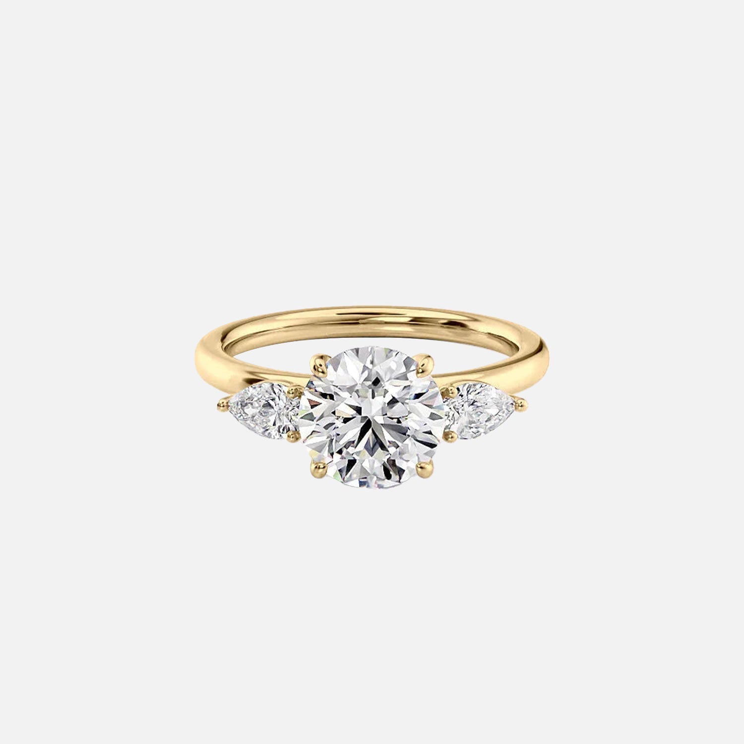 The Lauren Round Lab Diamond Ring 14k Yellow Gold 001