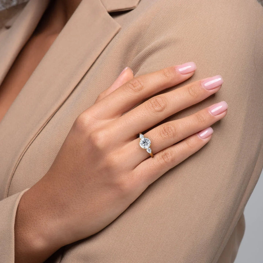  The Lauren Round Lab Diamond Ring 14k Yellow Gold 003