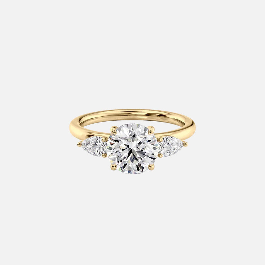  The Lauren Round Lab Diamond Ring 18k Yellow Gold 001