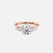  The Lauren Round Moissanite Ring 14k Rose Gold 001