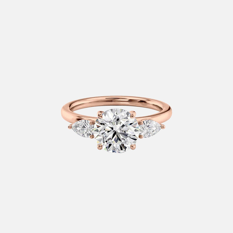  The Lauren Round Moissanite Ring 18k Rose Gold 001