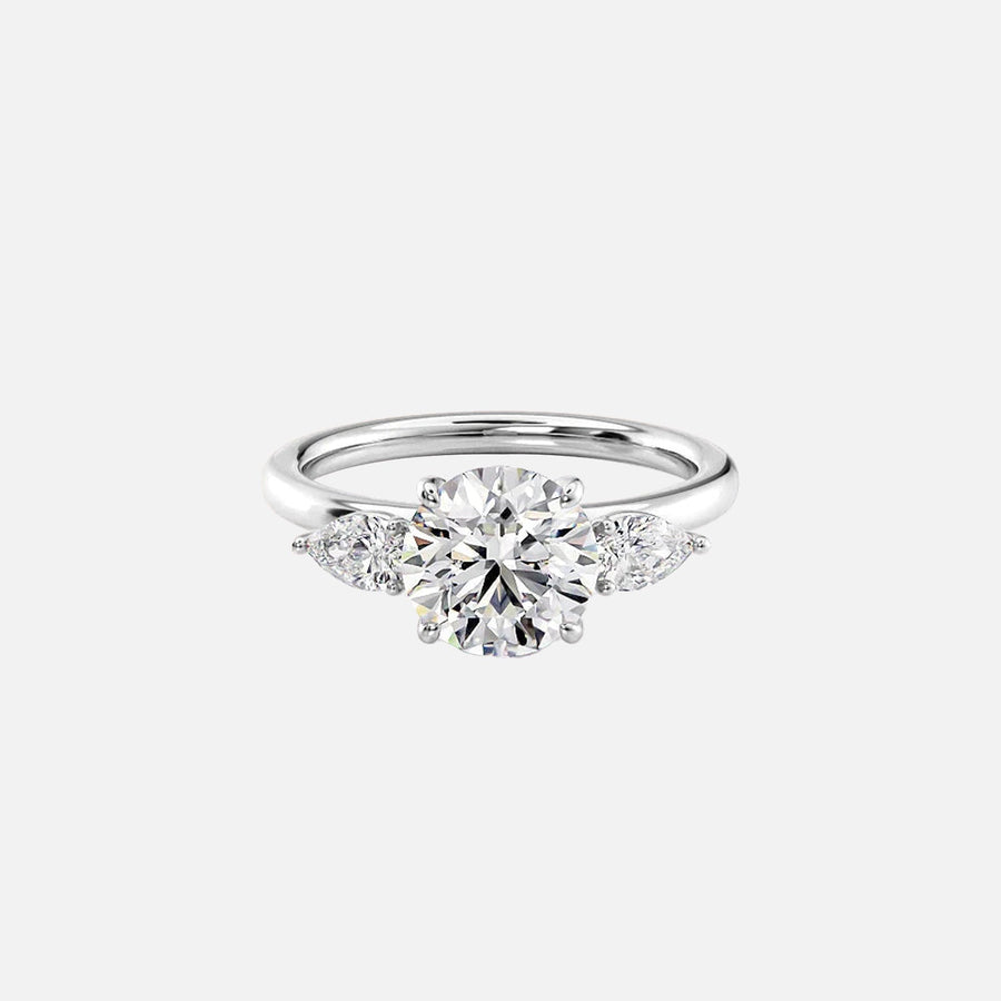  The Lauren Round Moissanite Ring 18k White Gold 001