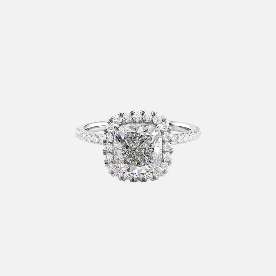  The Lenny Cushion Lab Diamond Ring 14k White Gold 001