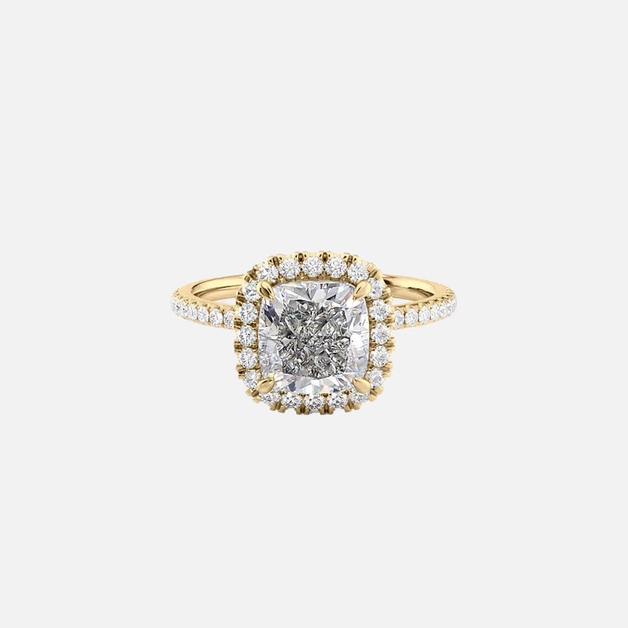 The Lenny Cushion Lab Diamond Ring 14k Yellow Gold 001