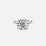  The Lenny Cushion Lab Diamond Ring 18k White Gold 001
