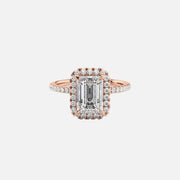  The Lenny Emerald Moissanite Ring 14k Rose Gold 001