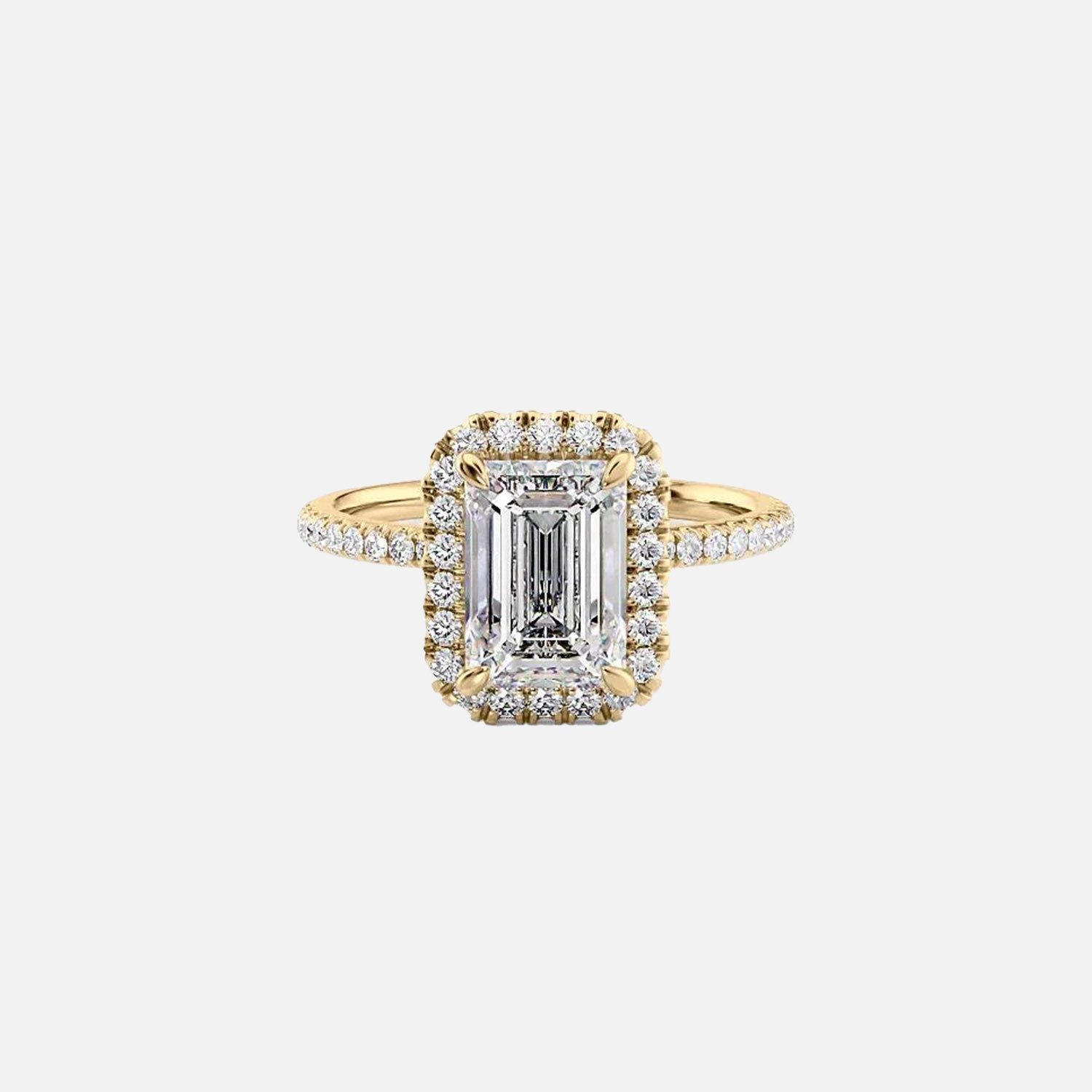 The Lenny Emerald Moissanite Ring 14k Yellow Gold 001